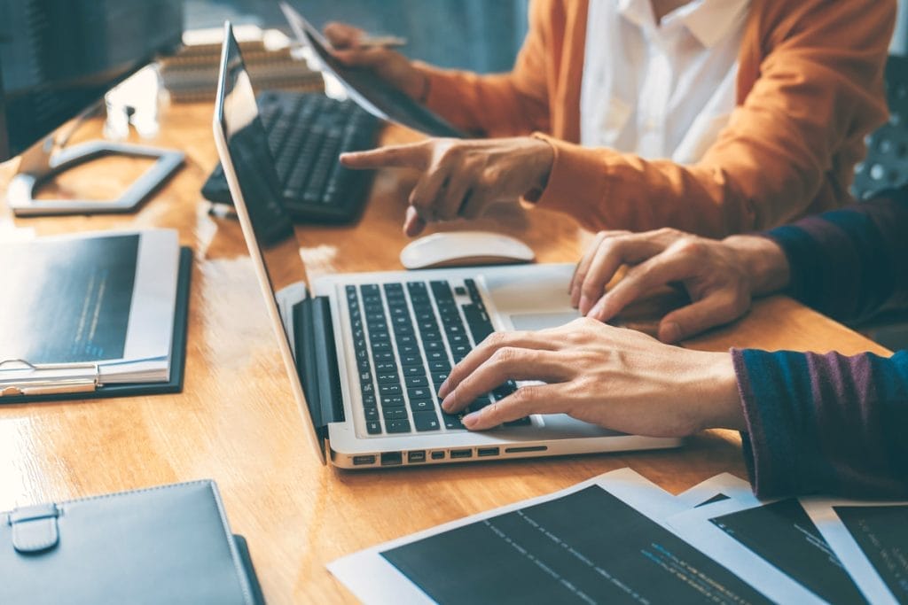 Development Team Works on Web Project