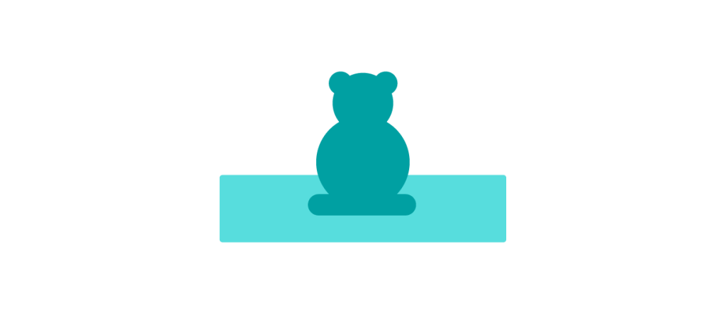 A blue teddy bear outline showing the figure/ground theory | Gestalt Theory