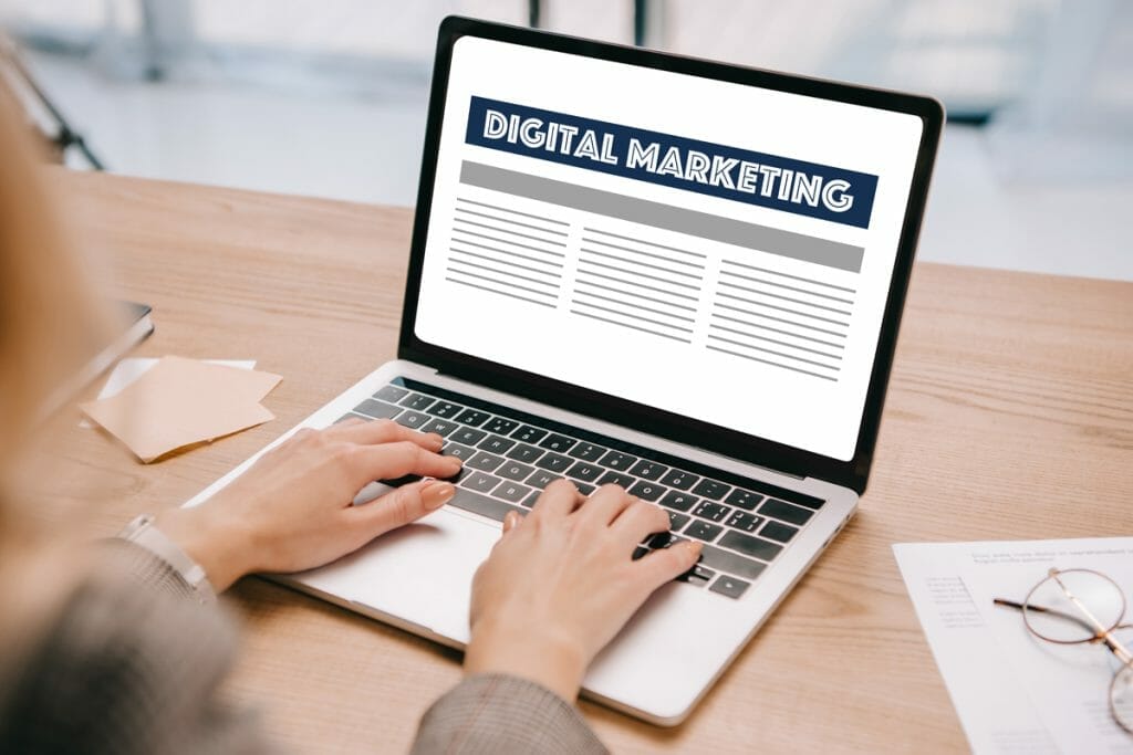 Person works on email marketing campaign