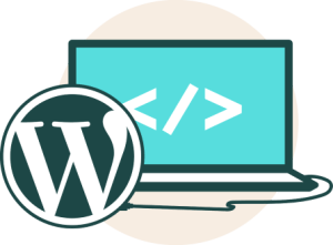 WordPress and laptop computer icon.