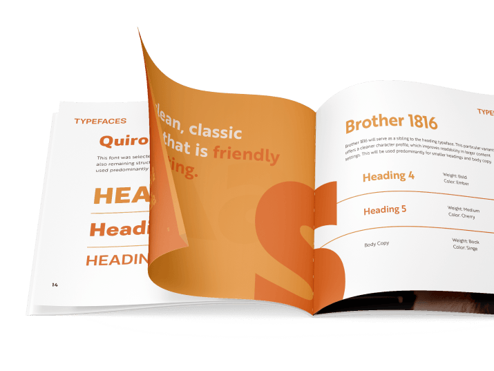 Perfect Afternoon Brand Book, flipping the page to the font information | Branding services