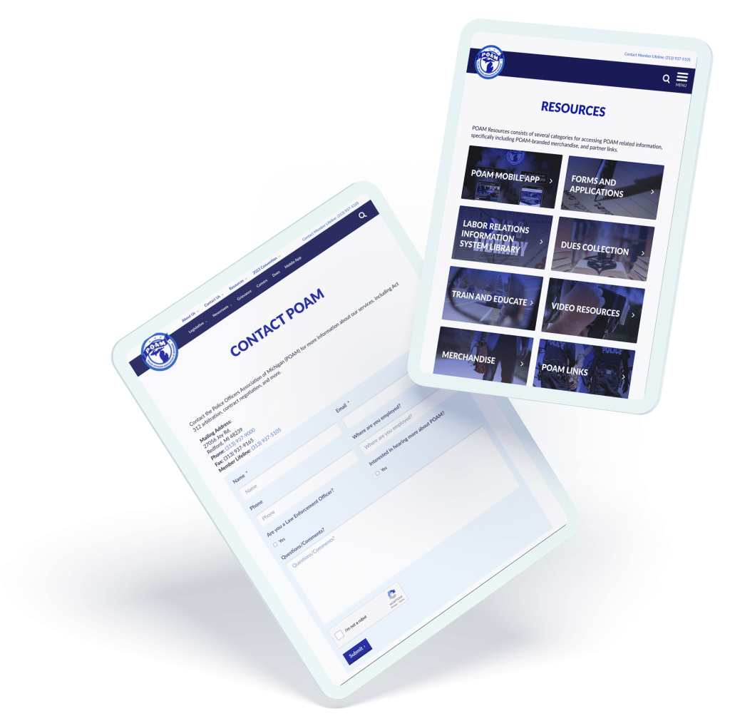 POAM contact form on iPad
