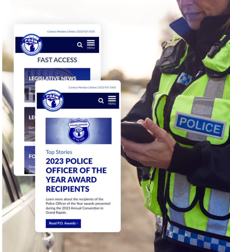 POAM Site rebuild examples with Police Officer