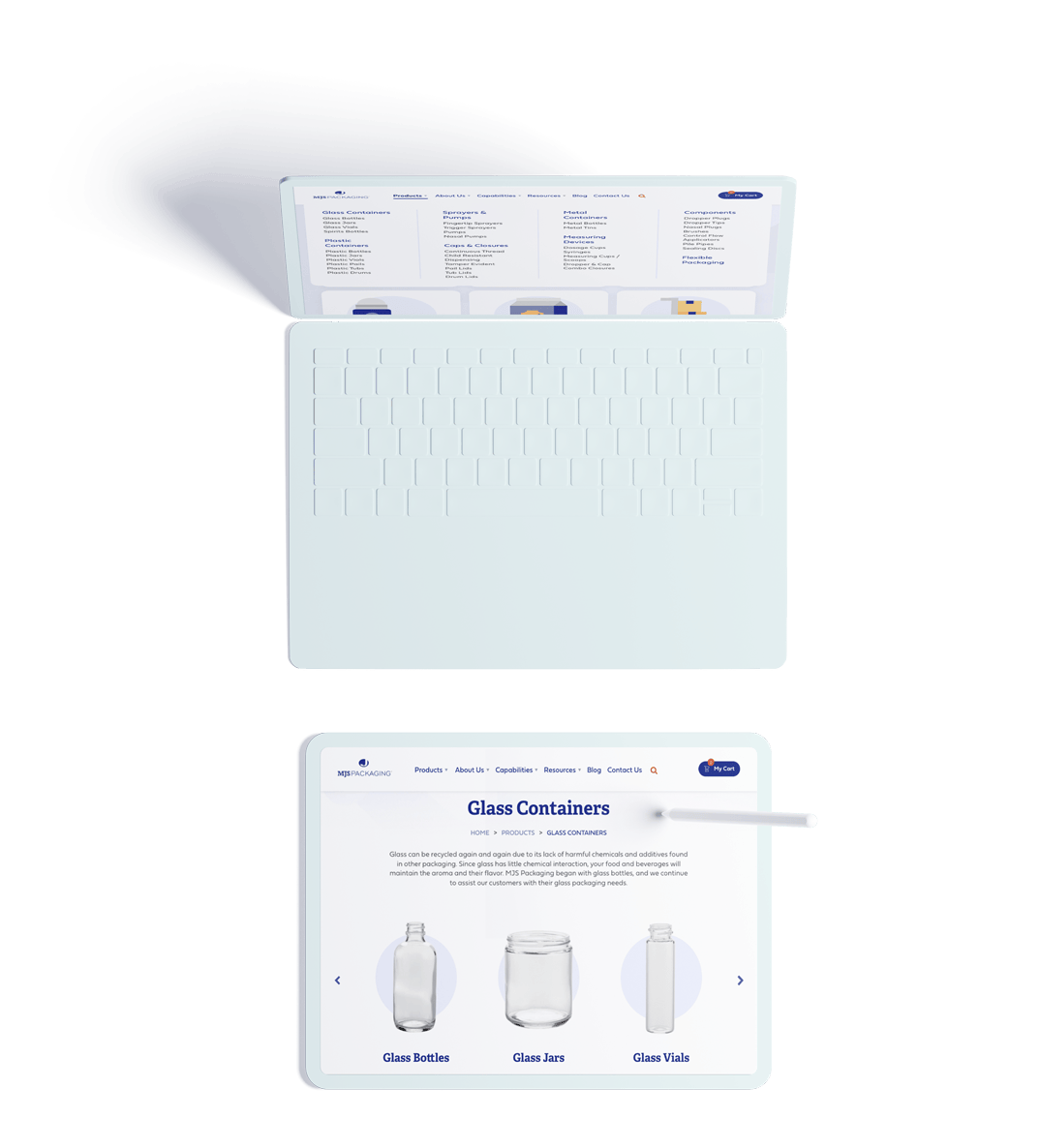 MJS Packaging website on iPad | Web Design Services for Manufacturing Companies