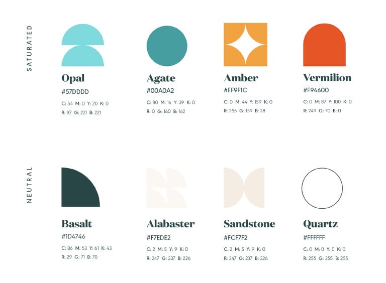 Final rebrand color palette for Perfect Afternoon