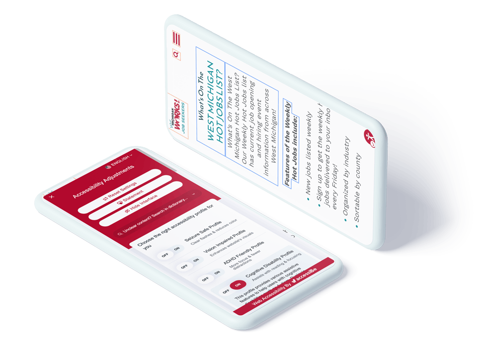 West Michigan Works - Michigan Talent Solutions company website displayed on mobile devices