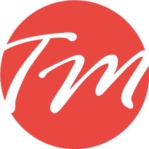 Trademark Productions logo with red and white colors