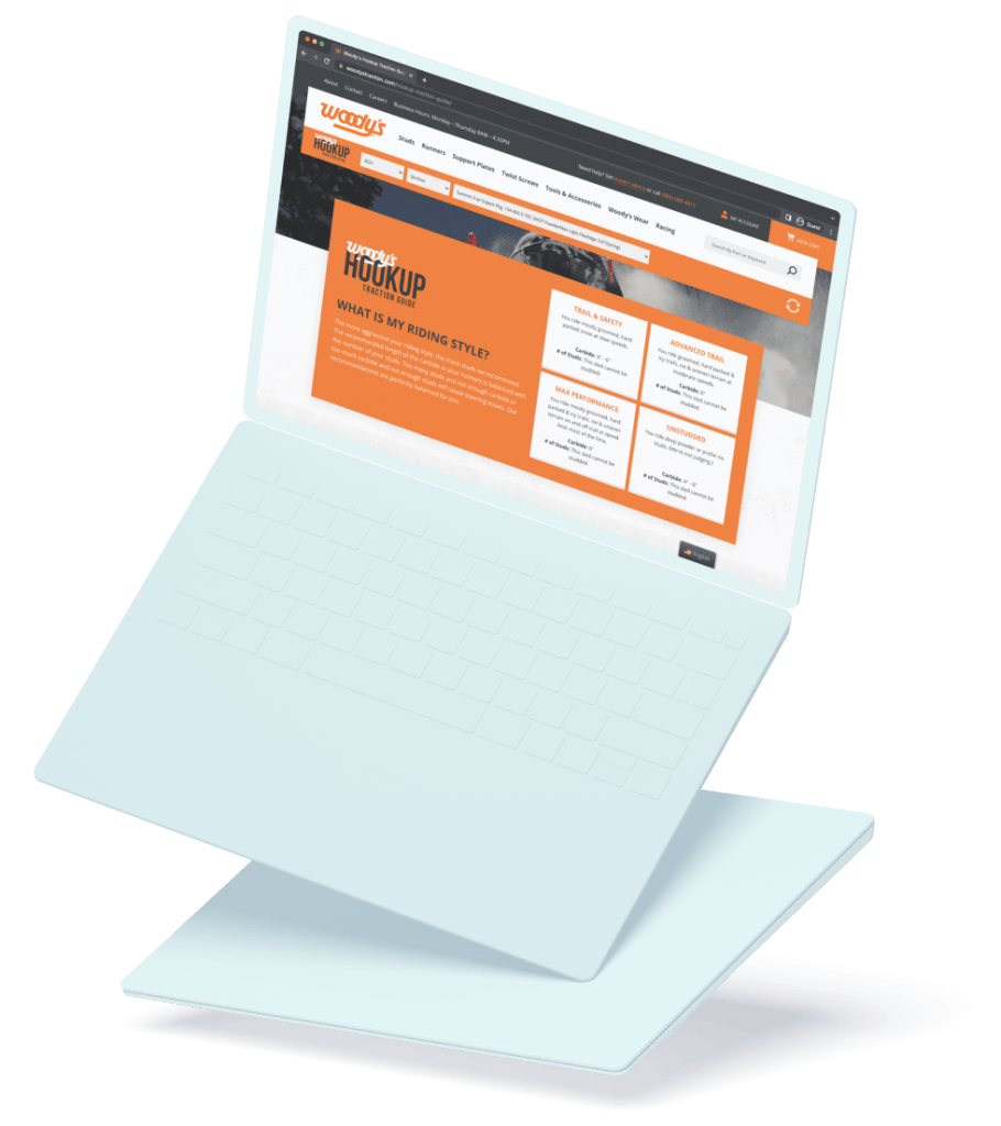 Woody's Traction Laptop Website | Web Design Services for Manufacturing Companies