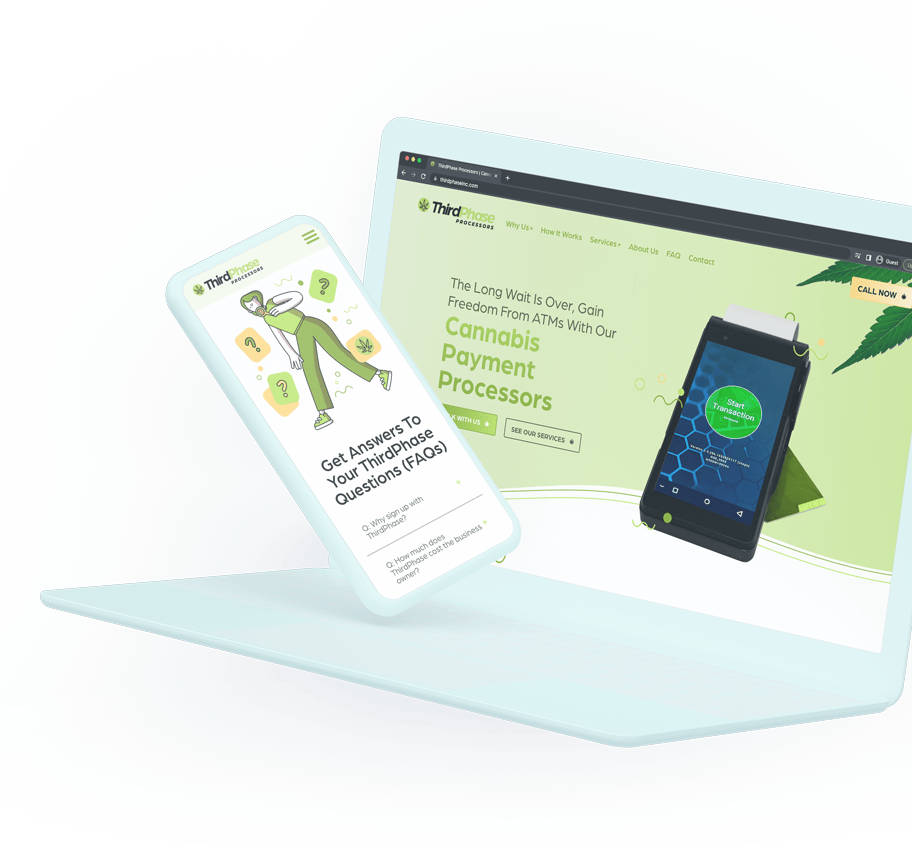 Clay mockups for ThirdPhase Processors' website