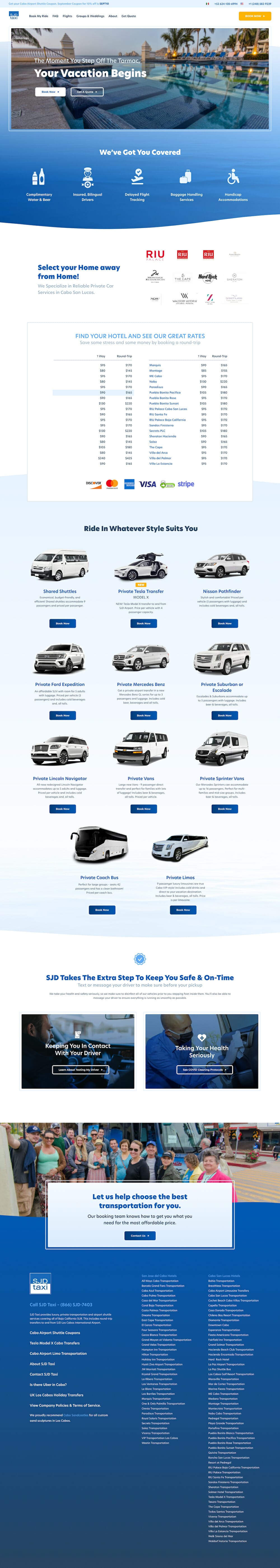 SJD Taxi home screen