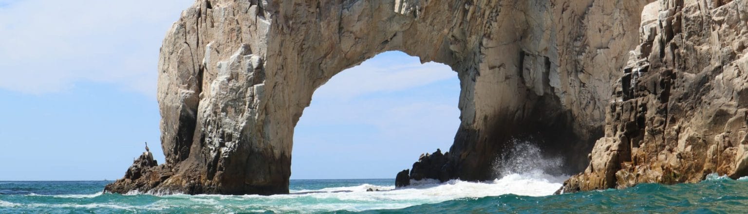 Ocean with cave archway