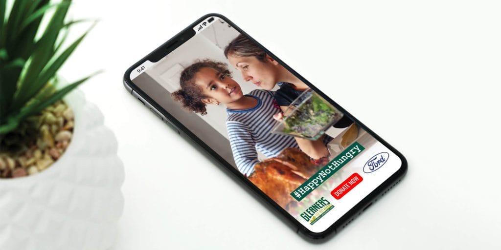 Gleaners Community Food Bank social media ad on Facebook for PPC advertising.