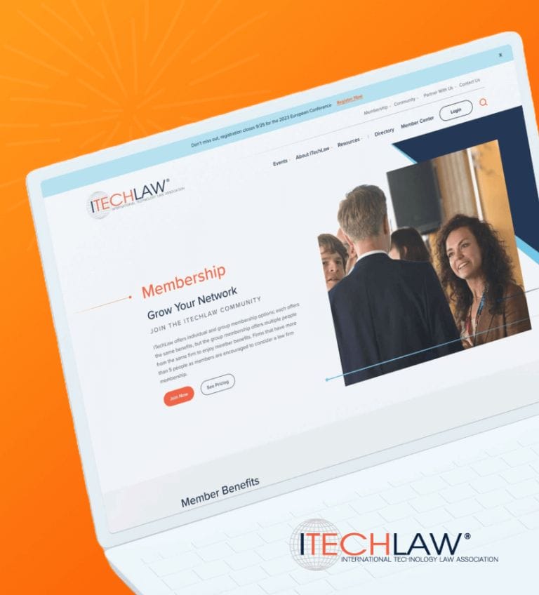 ITech Law website on a Perfect Afternoon branded background