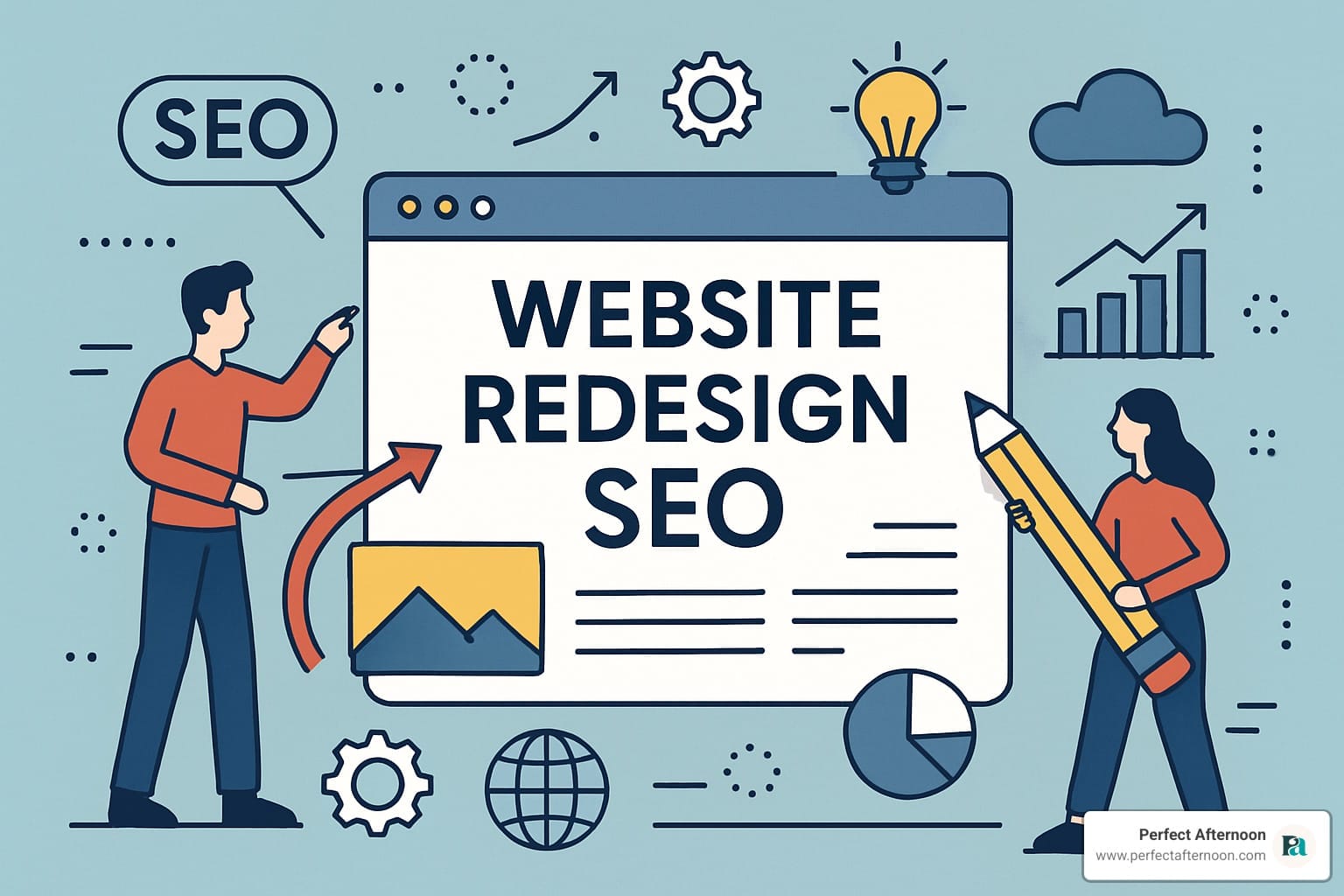 Analytics dashboard showing website performance metrics - website redesign seo