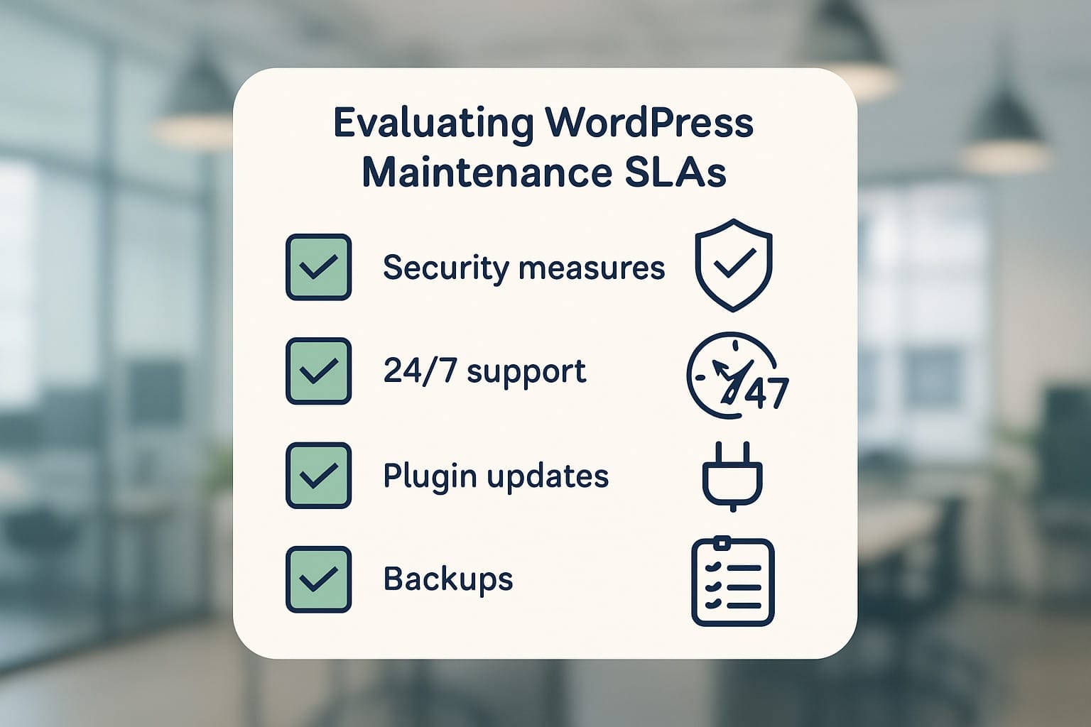 Checklist for evaluating WordPress maintenance service level agreements - professional wordpress maintenance