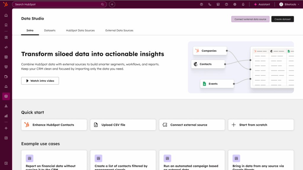HubSpot's Data Stuido within Data Hub | Transforming sioled data into actionable insights