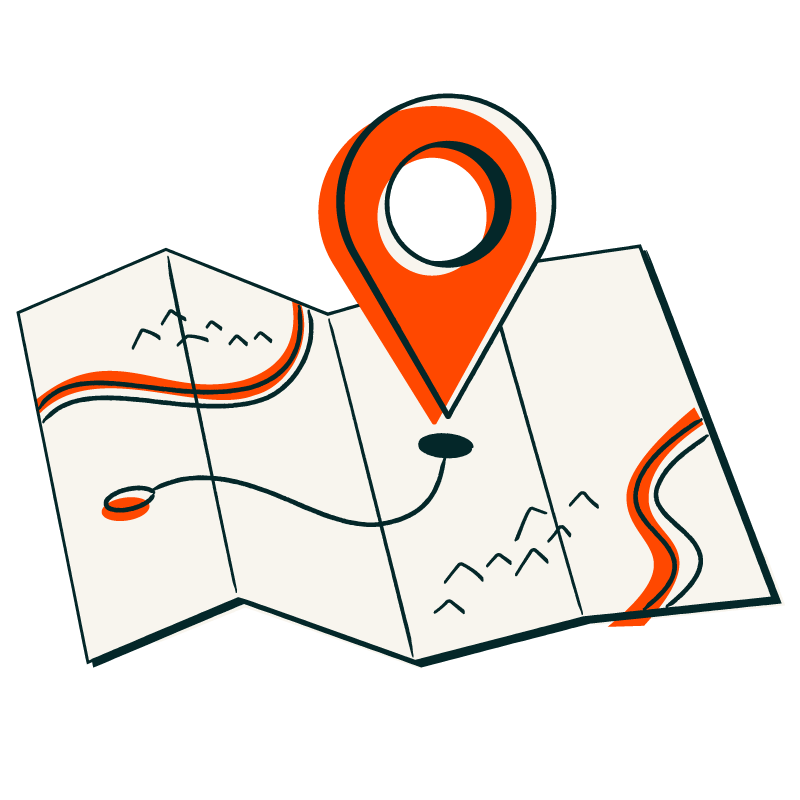 HubSpot illustration of a pinned map